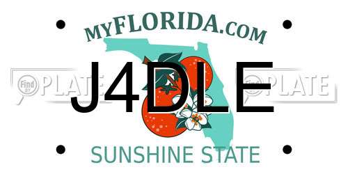 J4DLE Florida License Plate