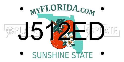 J512ED Florida License Plate