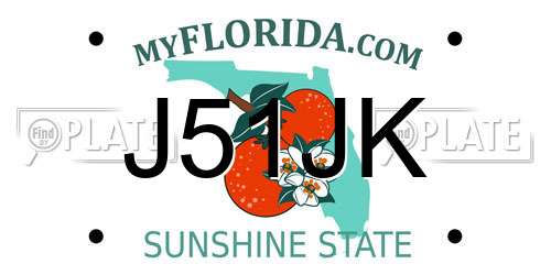 J51JK Florida License Plate