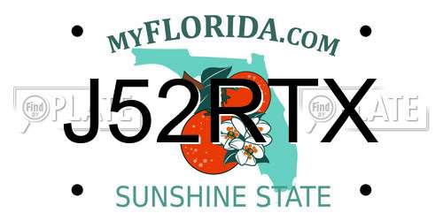 J52RTX Florida License Plate