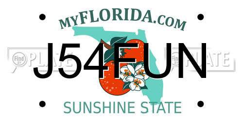 J54FUN Florida License Plate