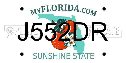 J552DR Florida License Plate