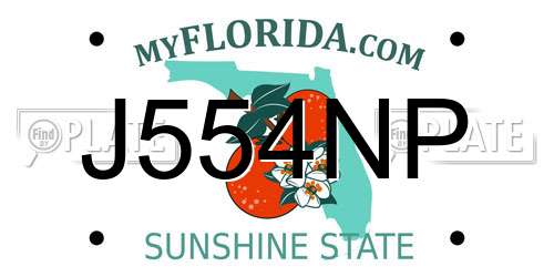 J554NP Florida License Plate