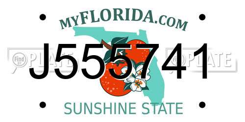 J555741 Florida License Plate