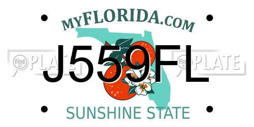 J559FL Florida License Plate