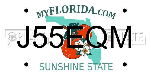 J55EQM Florida License Plate