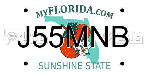 J55MNB Florida License Plate