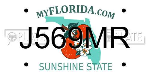 J569MR Florida License Plate