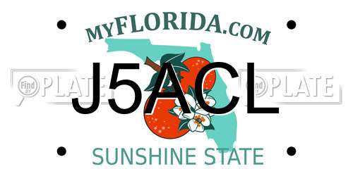 J5ACL Florida License Plate