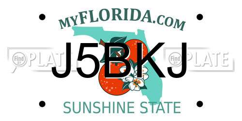J5BKJ Florida License Plate