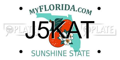J5KAT Florida License Plate