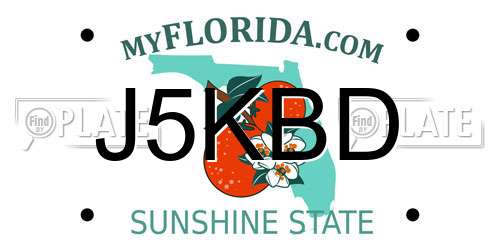 J5KBD Florida License Plate
