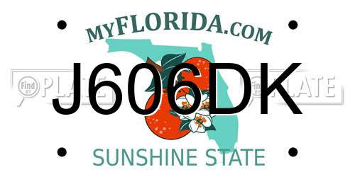 J606DK Florida License Plate