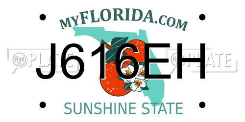 J616EH Florida License Plate