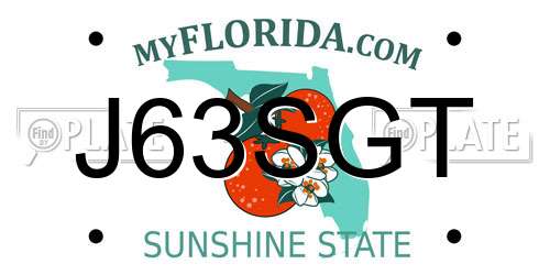 J63SGT Florida License Plate