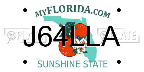 J64LLA Florida License Plate