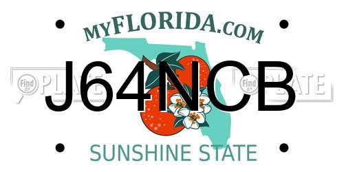 J64NCB Florida License Plate