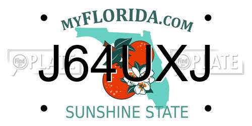 J64UXJ Florida License Plate