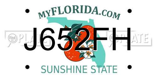 J652FH Florida License Plate