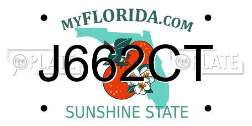 J662CT Florida License Plate