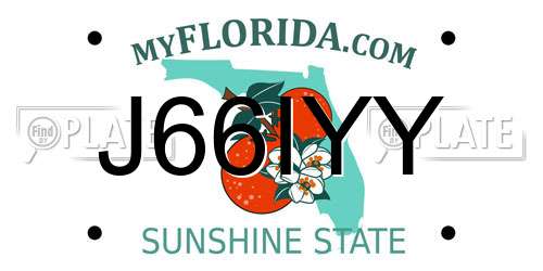 J66IYY Florida License Plate