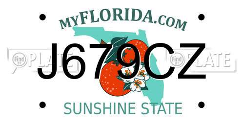 J679CZ Florida License Plate