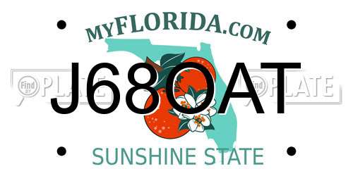 J68OAT Florida License Plate