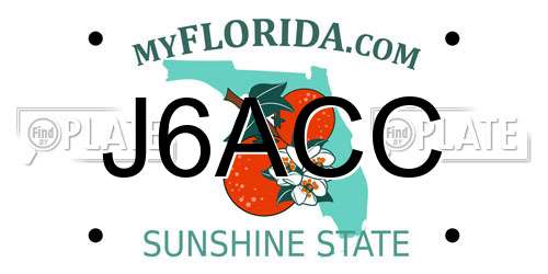 J6ACC Florida License Plate