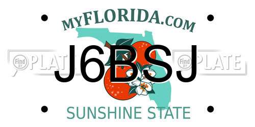 J6BSJ Florida License Plate
