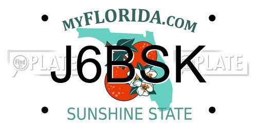 J6BSK Florida License Plate
