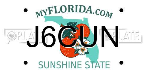 J6CUN Florida License Plate