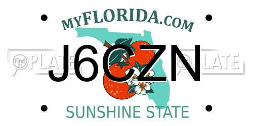 J6CZN Florida License Plate