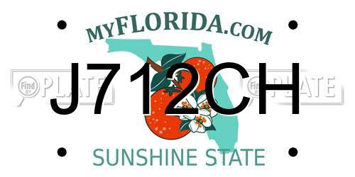 J712CH Florida License Plate