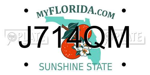 J714QM Florida License Plate