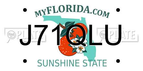 J71QLU Florida License Plate