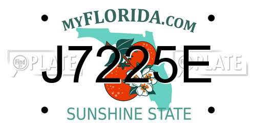J7225E Florida License Plate