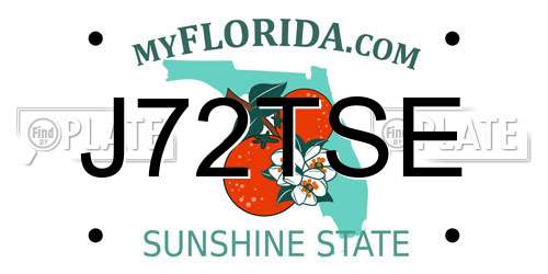 J72TSE Florida License Plate