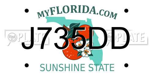 J735DD Florida License Plate