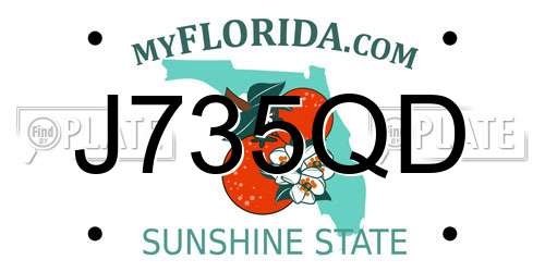 J735QD Florida License Plate
