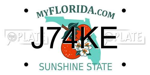 J74KE Florida License Plate