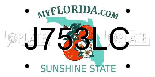 J753LC Florida License Plate