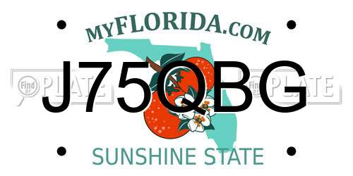 J75QBG Florida License Plate