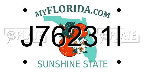 J76231I Florida License Plate