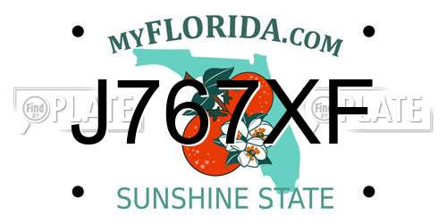 J767XF Florida License Plate