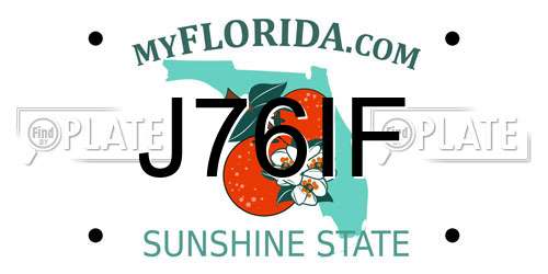 J76IF Florida License Plate