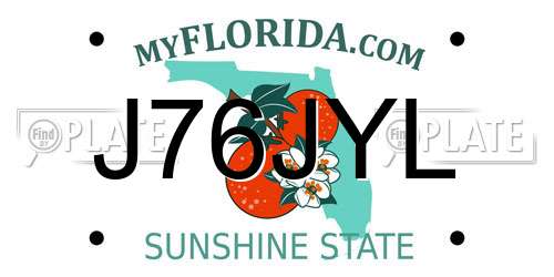 J76JYL Florida License Plate
