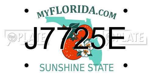 J7725E Florida License Plate