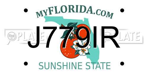 J779IR Florida License Plate