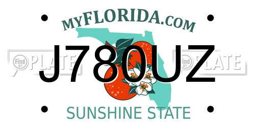 J780UZ Florida License Plate