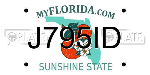 J795ID Florida License Plate
